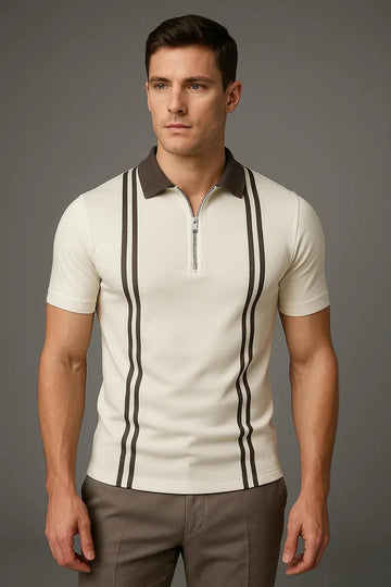 Zip Style Polo - White