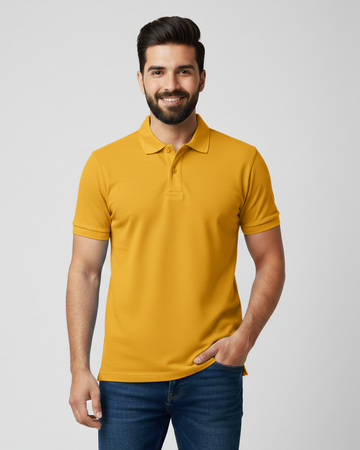 Men’s Yellow Premium Half Sleeve Polo T-Shirt