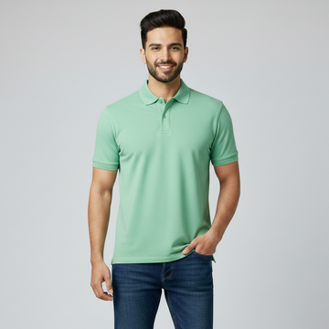 Men’s Light Green Premium Half Sleeve Polo T-Shirt