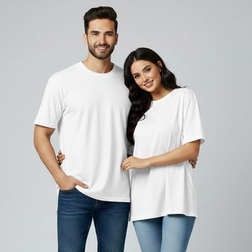 Unisex Oversized Fit Casual Streetwear Tee - White