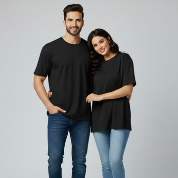 Unisex Oversized Fit Casual Streetwear Tee - Black
