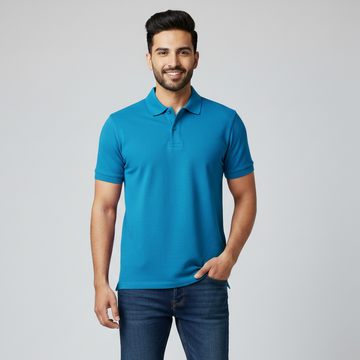 Men’s Blue Premium Half Sleeve Polo T-Shirt