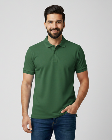 Men’s Green Premium Half Sleeve Polo T-Shirt