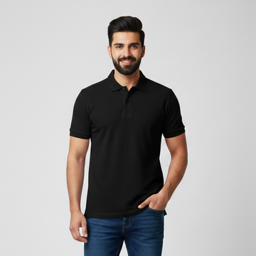 Men’s Black Premium Half Sleeve Polo T-Shirt