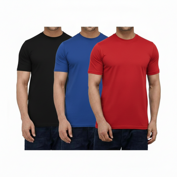 Premium Men’s Round Neck T-Shirt Pack Of 3