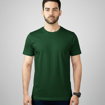 Green Simple Plain T-Shirt For Mens