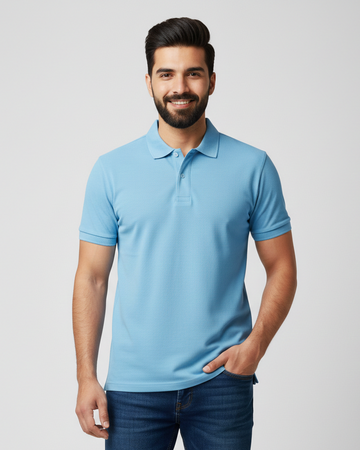 Men’s Skyblue Premium Half Sleeve Polo T-Shirt