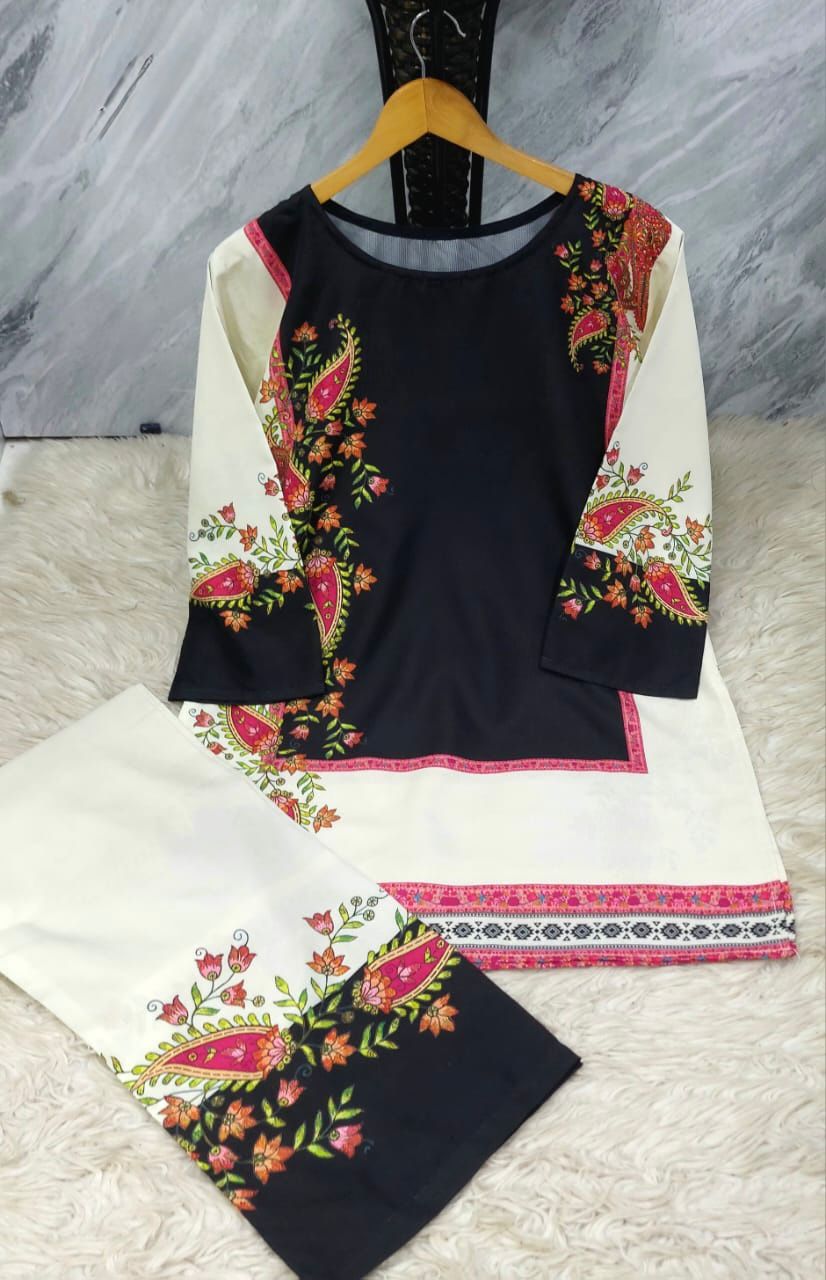 Digital print 2pc Stuff swiss lawn