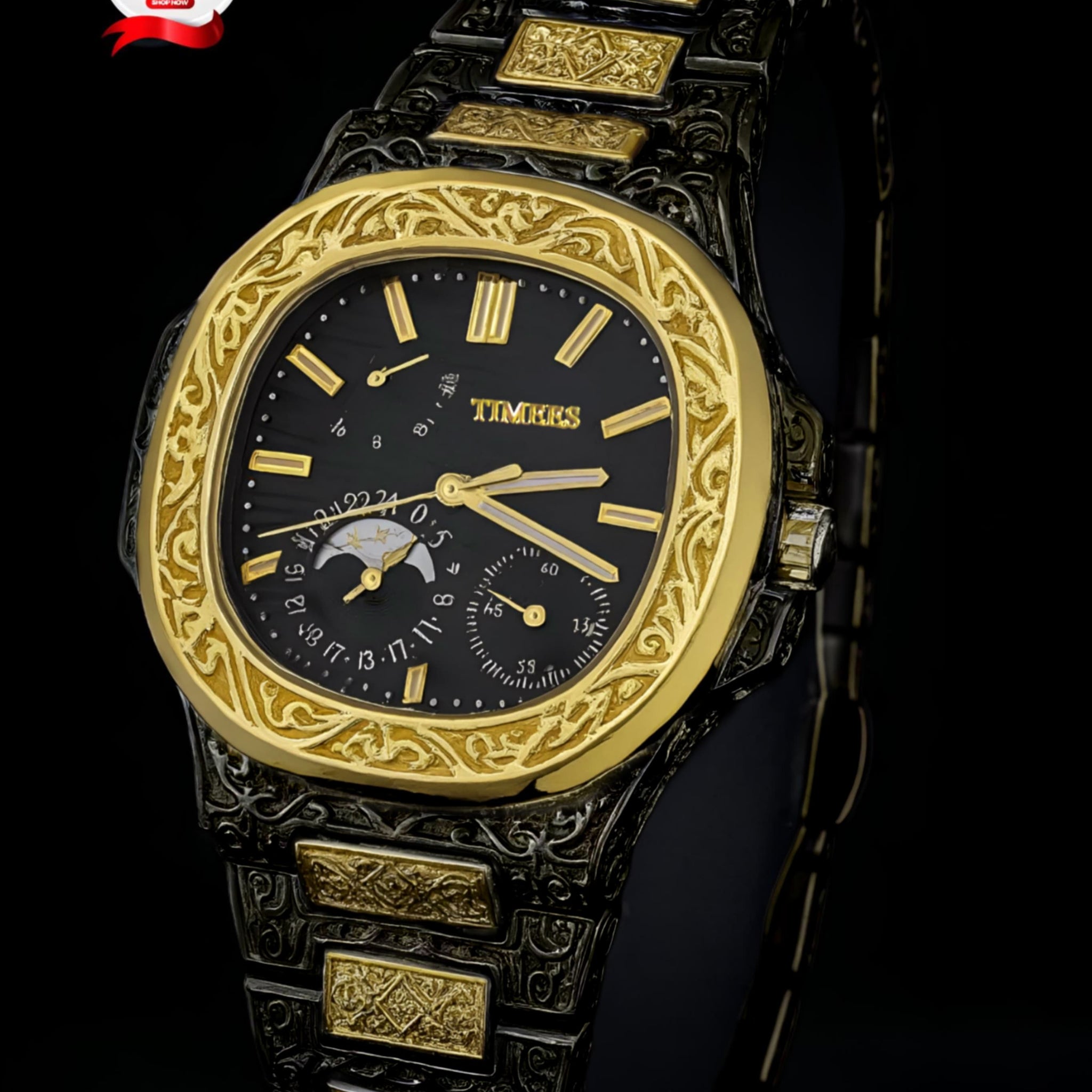 Gold Stainless Steel Chain Watch Analog Watch - For Boys & Girls