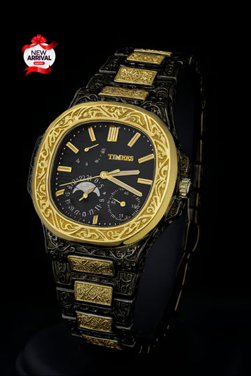 Gold Stainless Steel Chain Watch Analog Watch - For Boys & Girls