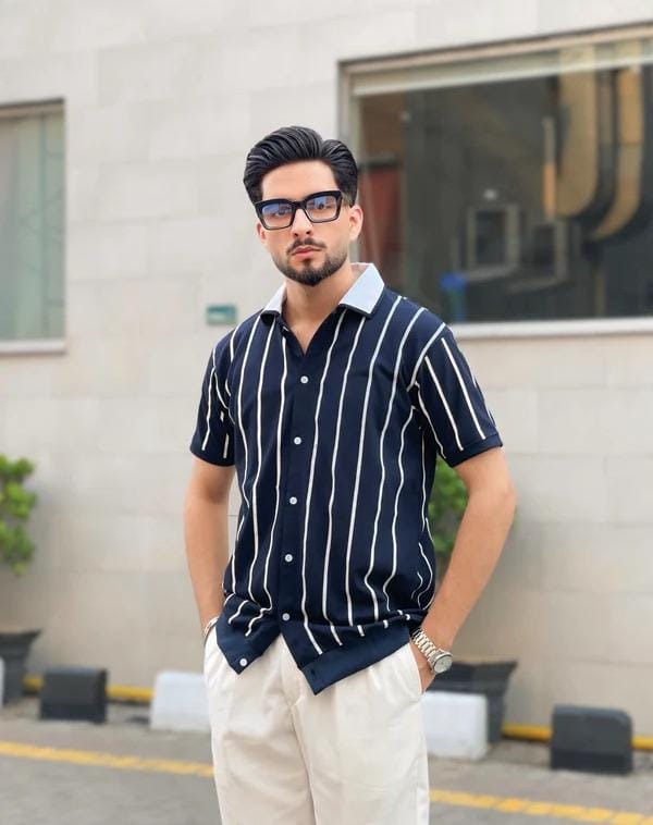 OLD Money Stripe Printed Polo Shirt For Mens Boys