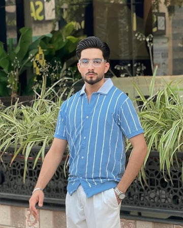 OLD Money Stripe Printed Polo Shirt For Mens Boys