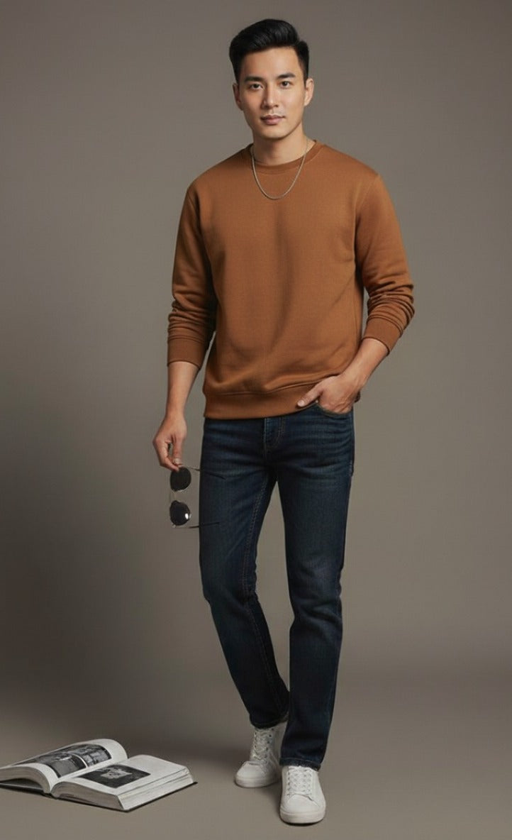 Men's Broonze Plain Sweatshirt