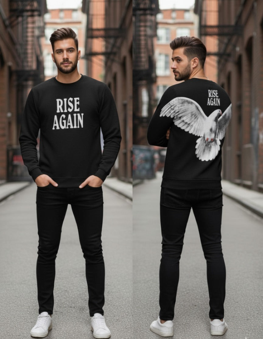 Rise Again Printed Sweatshirt Black