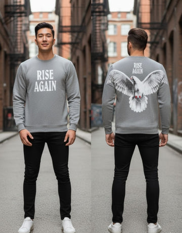 Rise Again Printed Sweatshirt Grey