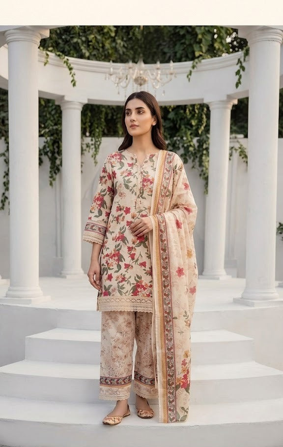 Jaffrani Kayseria Jhaan Unstitched Printed Lawn 3pc
