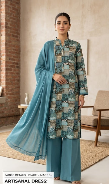 2pcs Lawn Suit Unstiched