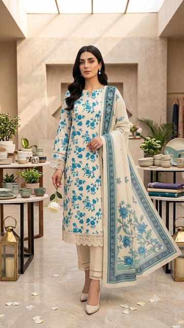 Nishat Linen 3PC Unstitched Lawn Suit – Premium Printed Summer Collection 2026