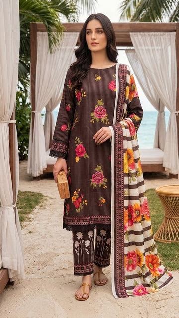 Keyseria by Jaffrani 3PC Unstitched Lawn Suit