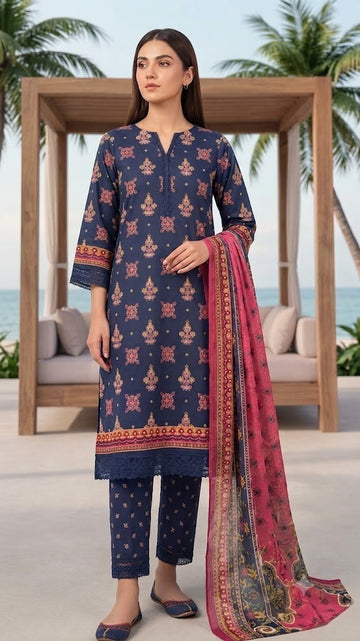 Keyseria by Jaffrani 3PC Unstitched Lawn Suit