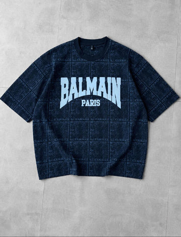 Balmain Paris printed Droshoulder